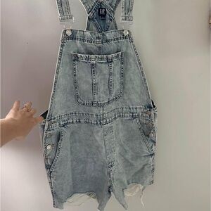 GAP Light Blue Denim Short Overalls